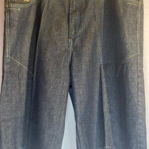Old Skool blue jeans Denim Baggy wide Legs y2k Man short Embroidery Pants Size44